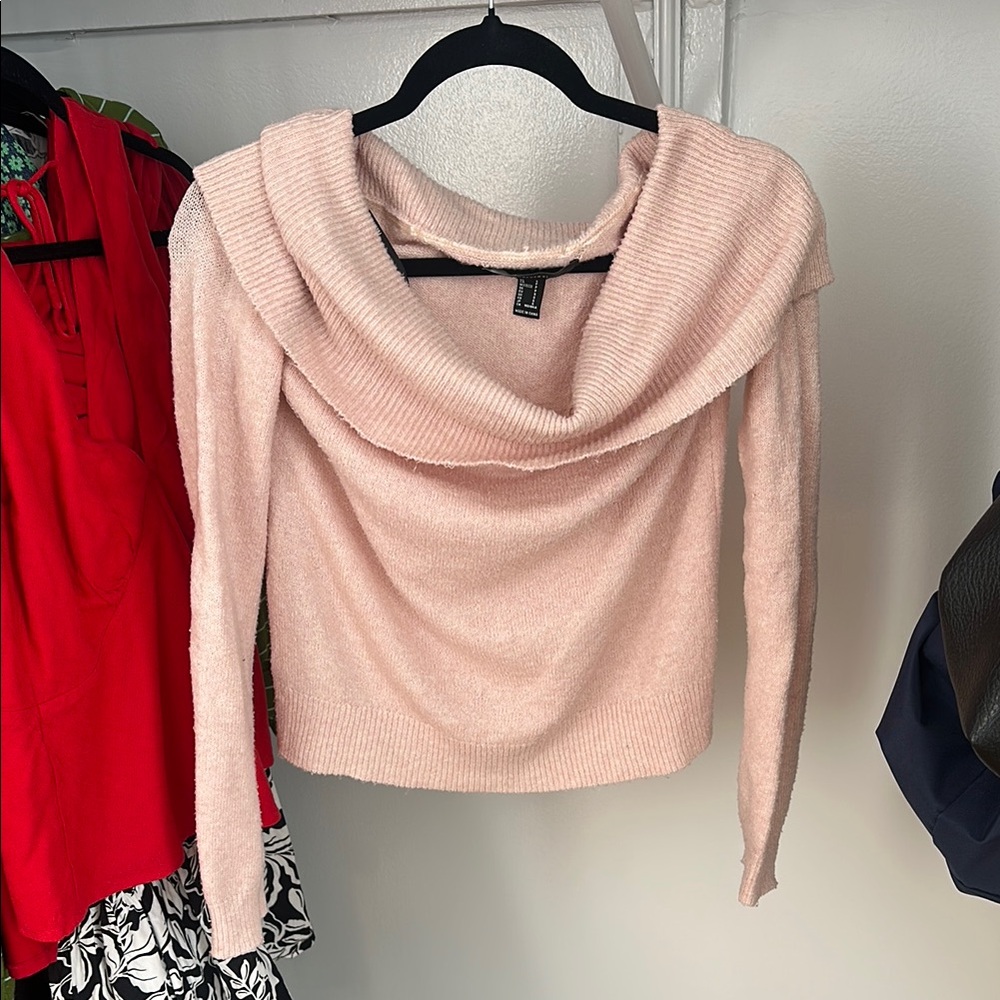 Forever 21 Blush Off-the-Shoulder Sweater